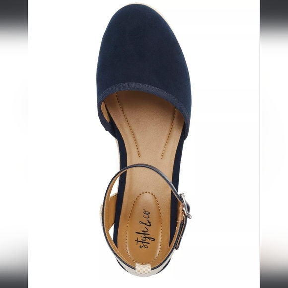 Style & Co Mailena Wedge Espadrille Sandals Navy 10 - Picture 4 of 8